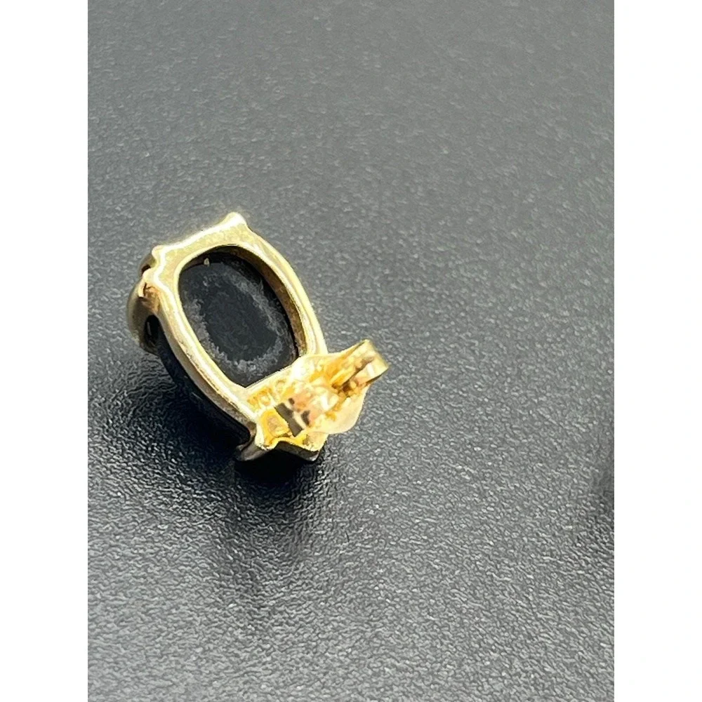 Black Hills Gold C. Co 14k Vintage Onyx Leaf Vine Estate 10k Stud Earrings 3 Gr